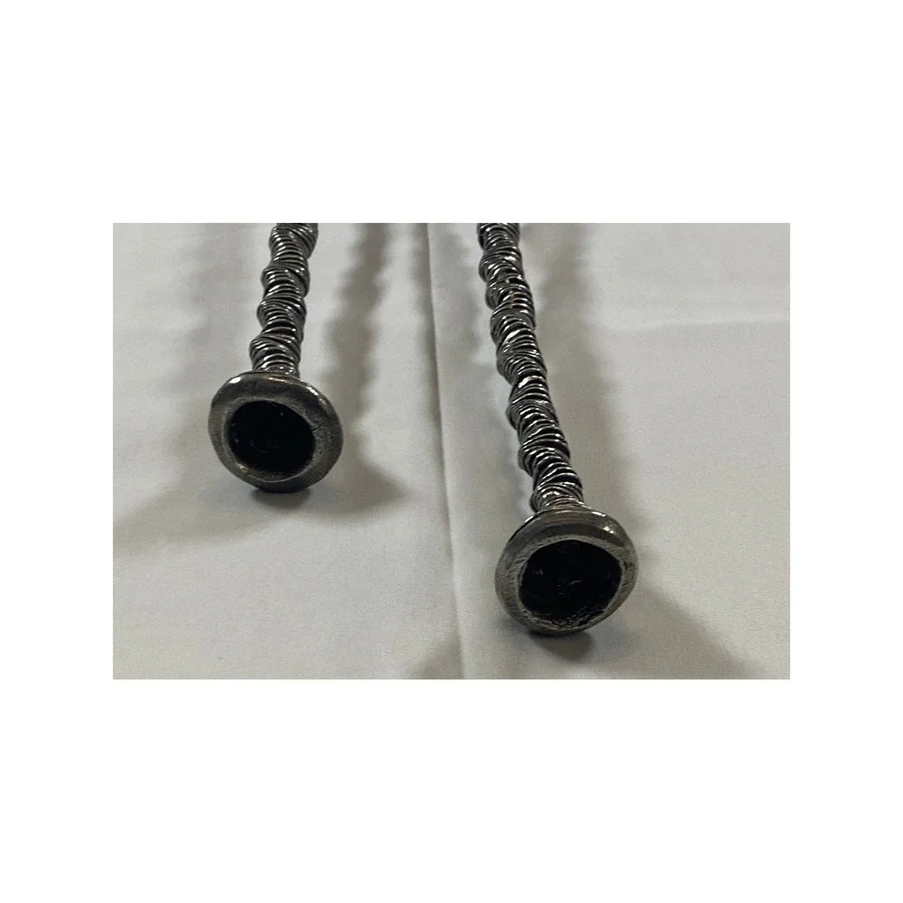 Patrick Meyer Brutalist Pewter Candlesticks Set of 2 Textured‎ Modernist Silver